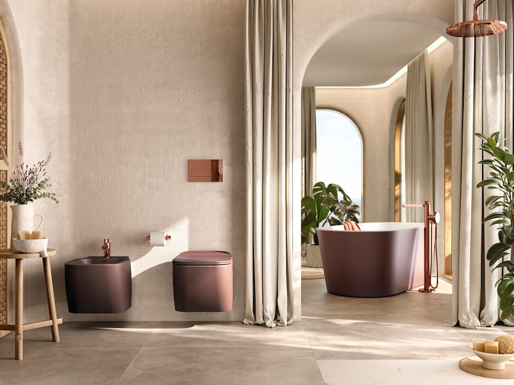 Carrelage WC effet pierre